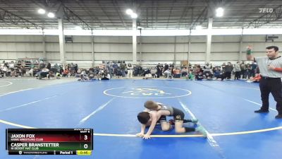 45 lbs Cons. Round 2 - Jaxon Fox, Hawk Wrestling Club vs Casper Branstetter, Hi Desert Mat Club