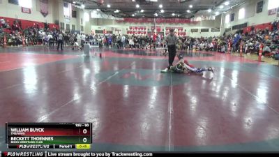 90 lbs Quarterfinal - William Buyck, TMB/WWG vs Beckett Thoennes, Bison Wrestling Club