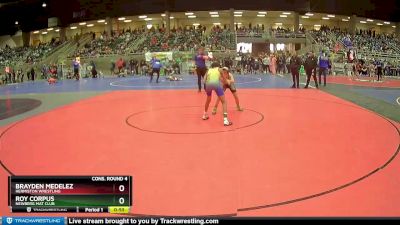 97 lbs Cons. Round 4 - Roy Corpus, Newberg Mat Club vs Brayden Medelez, Hermiston Wrestling