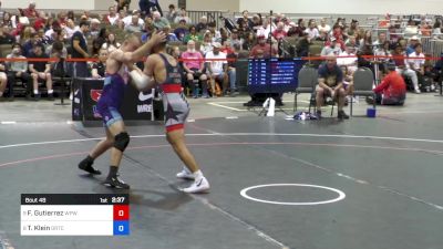 55 kg Rnd Of 16 - Fabian Gutierrez, West Point Wrestling Club vs Tyler Klein, Dubuque RTC