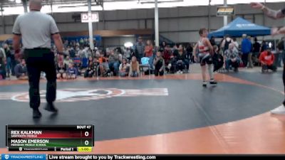 85 lbs Cons. Round 2 - Mason Emerson, Meridian Middle School vs Rex Kalkman, Sawtooth Middle