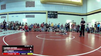 56 lbs 3rd Place Match - Camden Snyder, New Castle Youth Wrestling Club vs Jack Wentz, Yorktown Wrestling Club