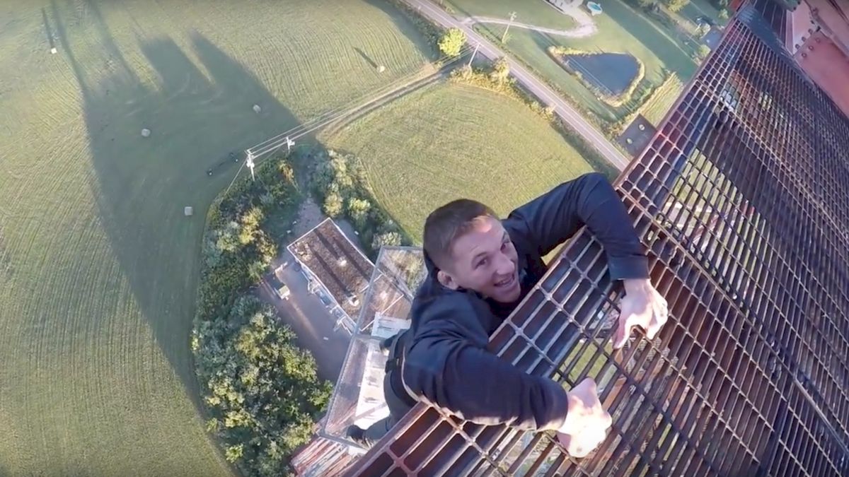 Johnni DiJulius Hangs From 300 Foot Cell Phone Tower