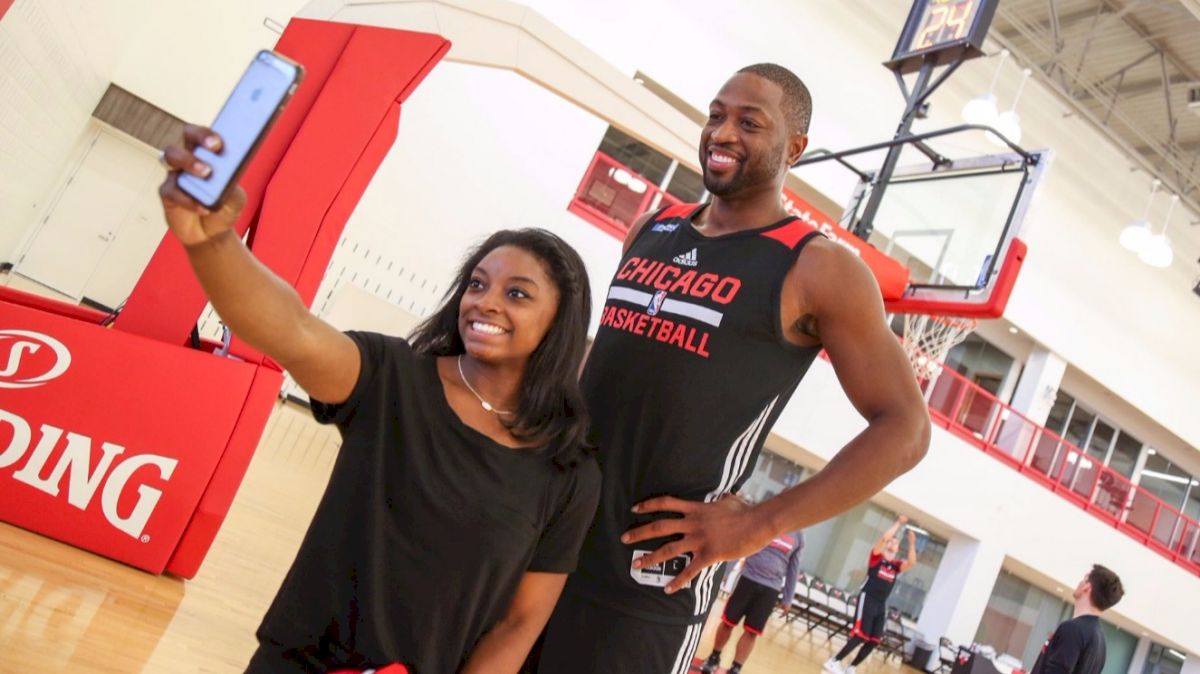 Gym & Basketball Round Two: Simone Biles Hits Up Chicago Bulls Practice