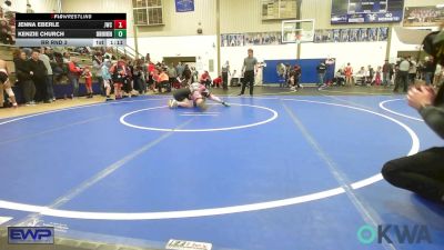 150 lbs Rr Rnd 3 - Jenna Eberle, Jay Wrestling Club vs Kenzie Church, Skiatook Youth Wrestling