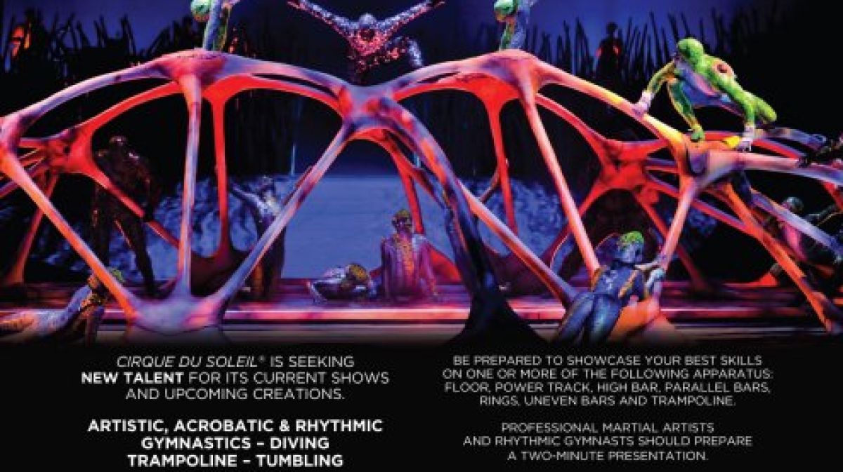  CIRQUE DU SOLEIL WILL BE HOLDING AUDITIONS  FOR ATHLETES IN ORLANDO!