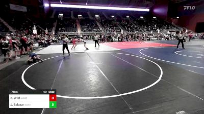 74 lbs Consi Of 4 - Kyler Wild, Mandan WC vs Jorrdan Salazar, Duran Elite