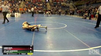 107 lbs Cons. Round 1 - Dylan Sandness, Bismarck Legacy vs John Kahl, Central Cass