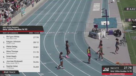 2026 AAU Junior Olympic Games - Youth Girls' 200m Hurdles, Prelims 5 - Age 14