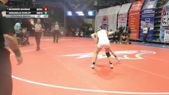 110 Class 1 lbs 5th Place Match - McKenzie Bauman, Maysville vs Annabelle Dunlop, Winnetonka