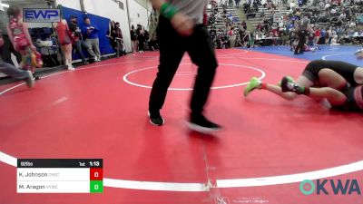 92 lbs Rr Rnd 2 - Korbyn Johnson, Checotah Matcats vs Mathias Aragon, Verdigris Youth Wrestling