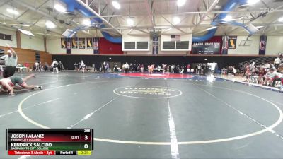 285 lbs Semifinal - Joseph Alaniz, Fresno City College vs Kendrick Salcido, Sacramento City College