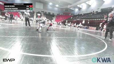 64 lbs 3rd Place - Kaleb Olsen, Fitness Fight Factory Wrestling Club vs Adalynn Porter, Willard Youth Wrestling