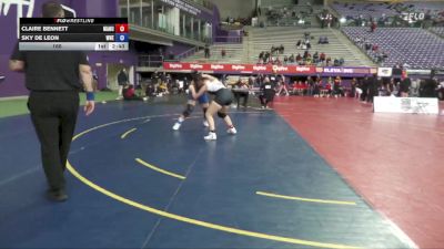 160 lbs Quarters & 1st Wb (16 Team) - Sky De Leon, Western New England vs Claire Bennett, Manchester