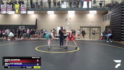 225 lbs Round 3 - Bralyyn Wagler, Iowa vs Emma Schipper, Iowa