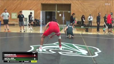 141 lbs Cons. Round 3 - Brendon Ko, Bakersfield College vs Satya Jain, Moorpark College