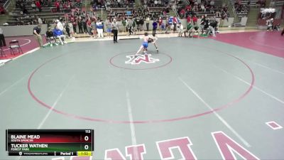 113 lbs Quarterfinal - Tucker Wathen, Forest Park vs Blaine Mead, South Spencer