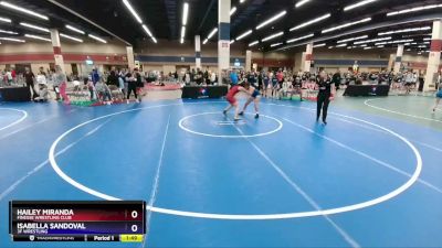 112 lbs Cons. Round 3 - Hailey Miranda, Finesse Wrestling Club vs Isabella Sandoval, 3F Wrestling