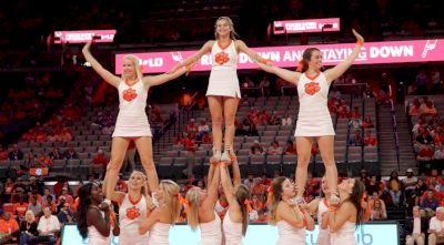 WATCH: Clemson Cheer Takes Us Court Side!