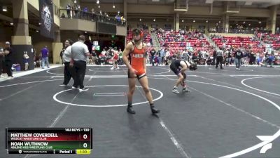 130 lbs Champ. Round 1 - Matthew Coverdell, Wildcat Wrestling Club vs Noah Wuthnow, Abilene Kids Wrestling Club