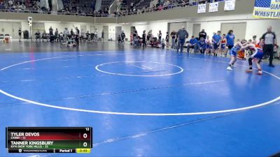 88 lbs Semis (4 Team) - Tanner Kingsbury, NYM (New York Mills) vs Tyler DeVos, Canby