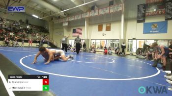 170 lbs Semifinal - Aron Cisneros, Skiatook Youth Wrestling vs JORDAN MCKINNEY, Team Tulsa Wrestling Club