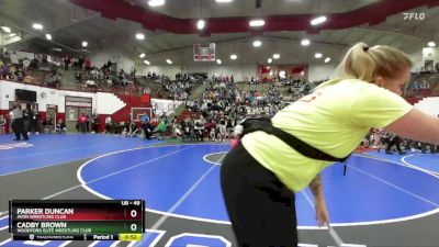 49 lbs Quarterfinal - Parker Duncan, Avon Wrestling Club vs Cadby Brown, Woodford Elite Wrestling Club