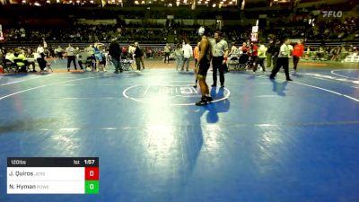 120 lbs Quarterfinal - Justin Quiros, Jersey 74 vs Nathan Hyman, Power Half Wrestling Academy