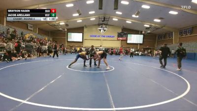 165 lbs Champ. Round 2 - Grayson Hagen, Doane vs Jacob Arellano, Westcliff