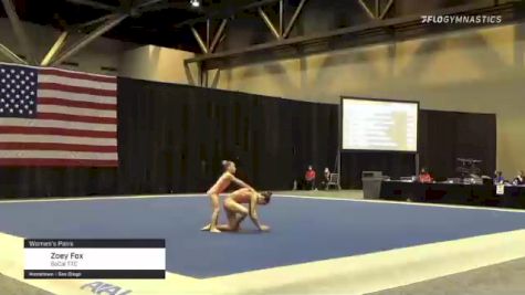 Zoey Fox - Women's Pairs, SoCal TTC - 2021 USA Gymnastics Championships