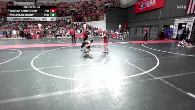 100 lbs Champ. Round 2 - Violet Lau-Melby, Holmen Viking Wrestling Club vs Aubrey Yarbrough, Janesville Youth Wrestling Club