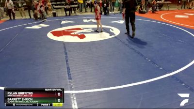 56 lbs Quarterfinal - Rylan Griffiths, Rawlins Wrestling Club vs Barrett Ehrich, Gladiator Wrestling Academy