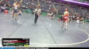 3A 157 lbs Champ. Round 1 - Nathan McCartney, Central Davidson vs Dillon Francis, First Flight