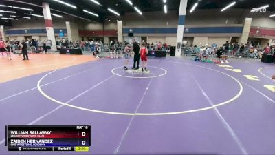 100 lbs Cons. Round 1 - William Sallaway, Legacy Wrestling Club vs Zaiden Hernandez, ONE Wrestling Academy