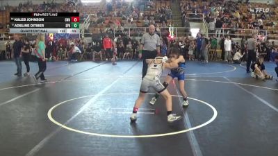 76 lbs Quarterfinal - Kaleb Johnson, CP Wrestling Academy vs Adeline Ditmer, Springboro