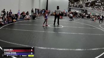 57 lbs Semis (4 Team) - Olivia Rex, PA West Black vs Tyanna Evans, MGW Something Wicked