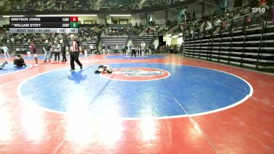 51 lbs Quarterfinal - Greyson Jones, Coweta Cobras Wrestling Club vs William Stott, Compound Wrestling