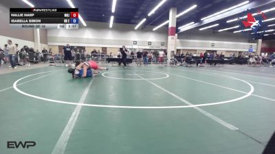 155 lbs Round Of 16 - Hallie Harp, Militia Trained Mat Club vs Isabella Simon, NB Elite Wrestling Club