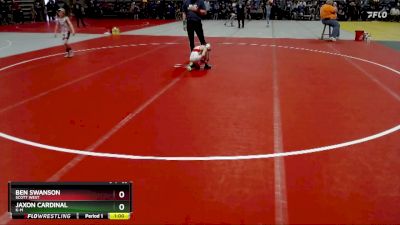 55 lbs Champ. Round 1 - Jaxon Cardinal, K-M vs Ben Swanson, Scott West