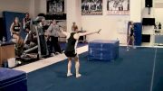 UCLA Gymnastics Team Plyometric Circuit and Stick Challenge