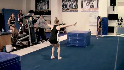 UCLA Gymnastics Team Plyometric Circuit and Stick Challenge