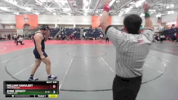 285 lbs Cons. Round 2 - Emre Sensoy, Trinity (CT) vs William VanVleet, Wesleyan (CT)