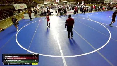 83 lbs Cons. Round 1 - Logan Musgrave, Rim Fighting Scots Youth Wrestling vs Aydann Correa, TUF California Wrestling Academy