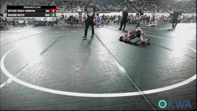58 lbs Round Of 16 - Myles Wolf Gibson, Shelton Wrestling Academy vs Baker Boyd, Rough Riders