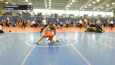 160 lbs 3rd Place - Carson Worrick, NC vs Eli Tedrow, WV