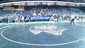 Girls-100 lbs Cons. Round 2 - Evangeline Lisik, Saginaw Heritage (Girls) vs Justice Hill, Holton (Girls)