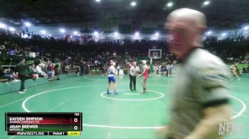 132 lbs Champ. Round 1 - Adam Brewer, Batesville vs Kayden Simpson, Elwood Community H.S