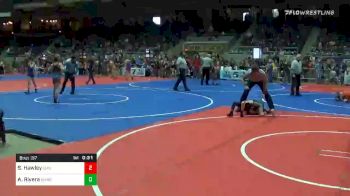 43 lbs Quarterfinal - Sutton Hawley, Enid Youth Wrestling vs Angelo Rivera, Mangum Tigers