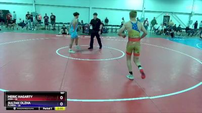 187 lbs Round 3 (8 Team) - Meric Hagarty, Iowa vs Sultan Olzha, Florida