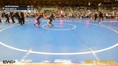 100 lbs Consi Of 8 #2 - Talon Peterpaul, Chickasha Wrestling vs Tevin Smith Jr, Sherman Challengers